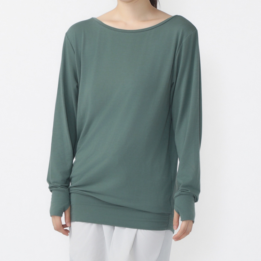 フィットネス チュニック丈裾ギャザー長袖Tシャツ｜Alpen Online