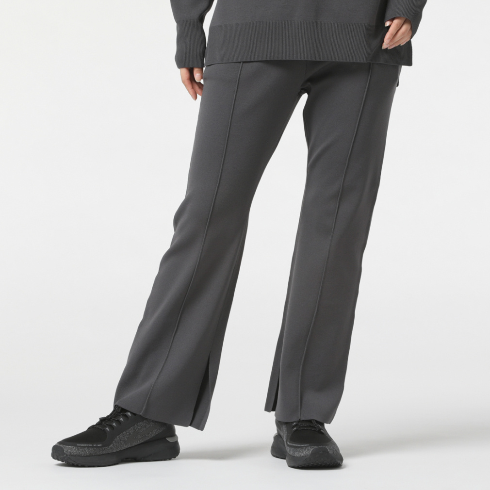 フィットネス ニットロングパンツ(チャコールグレー-S)