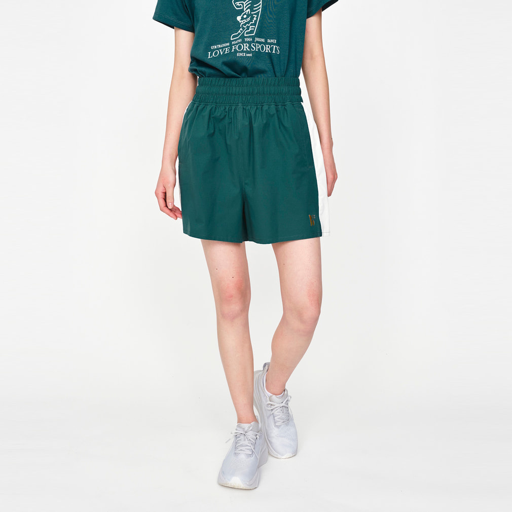 フィットネスショートパンツ(グリーン-S)
