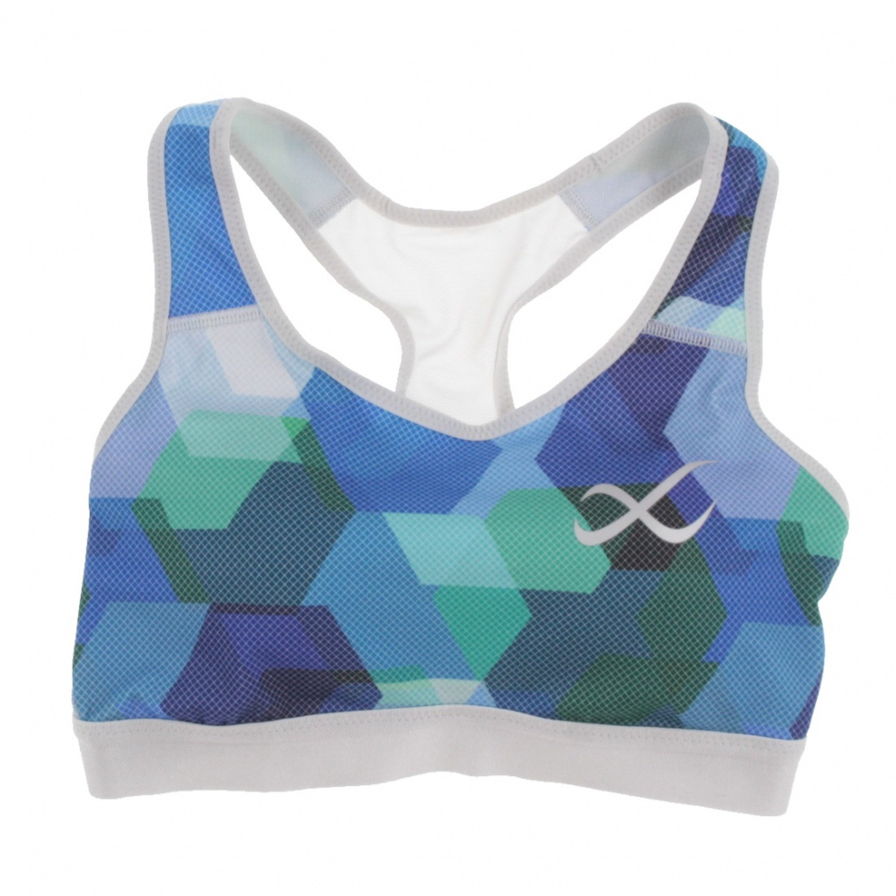 スポーツブラ HTY020(ブルー×ホワイト-S)