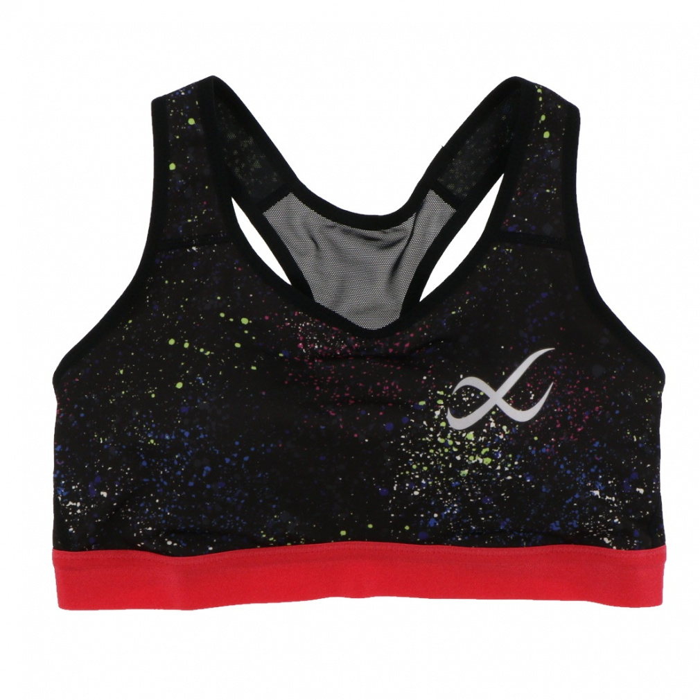 スポーツブラ HTY020(ブラック×ピンク-S)