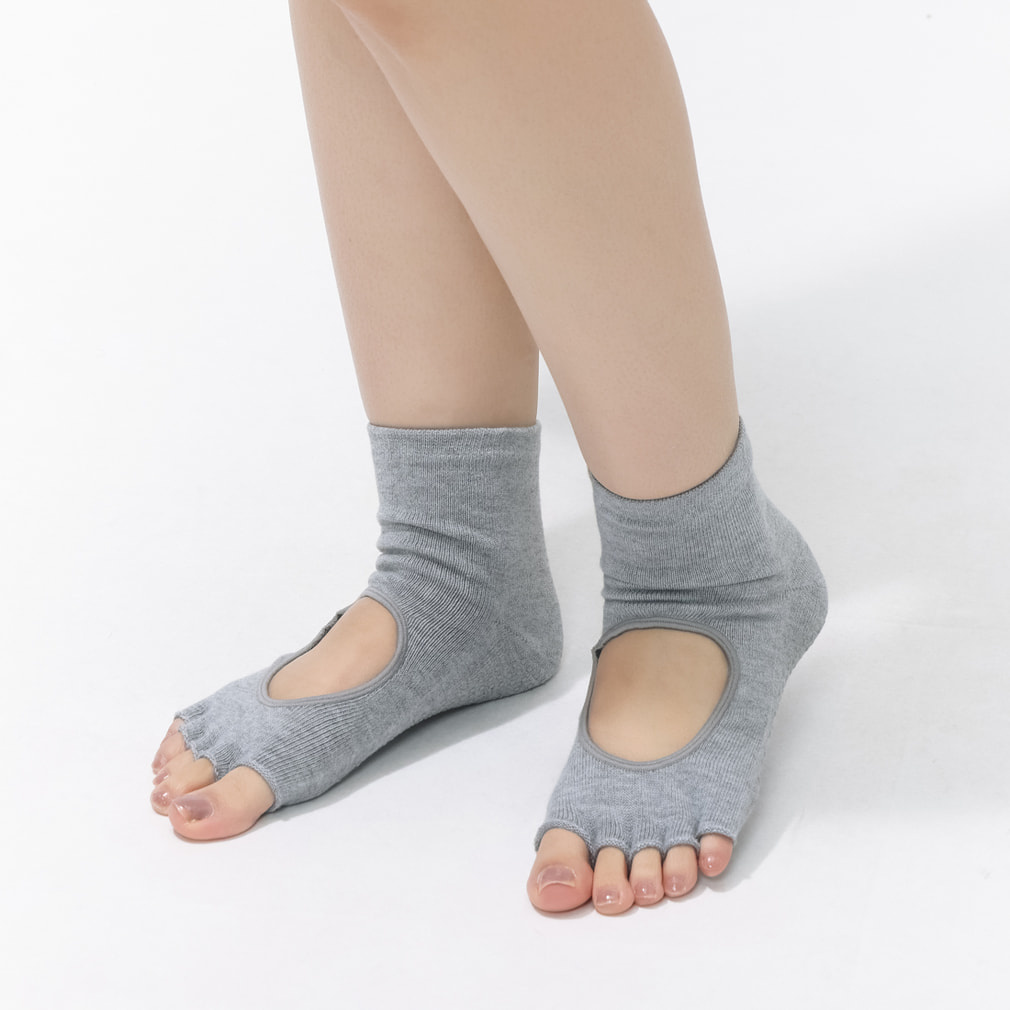 ヨガソックス(ライトグレー-23-25cm)