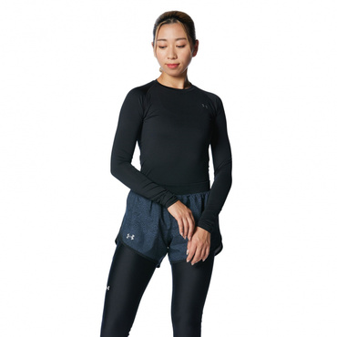 UA HG Compression LS Crew(ブラック-S　レディス)