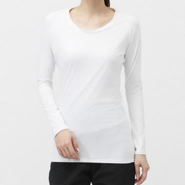 ベーシックコンプレッション長袖クルーネック(ホワイト-S)