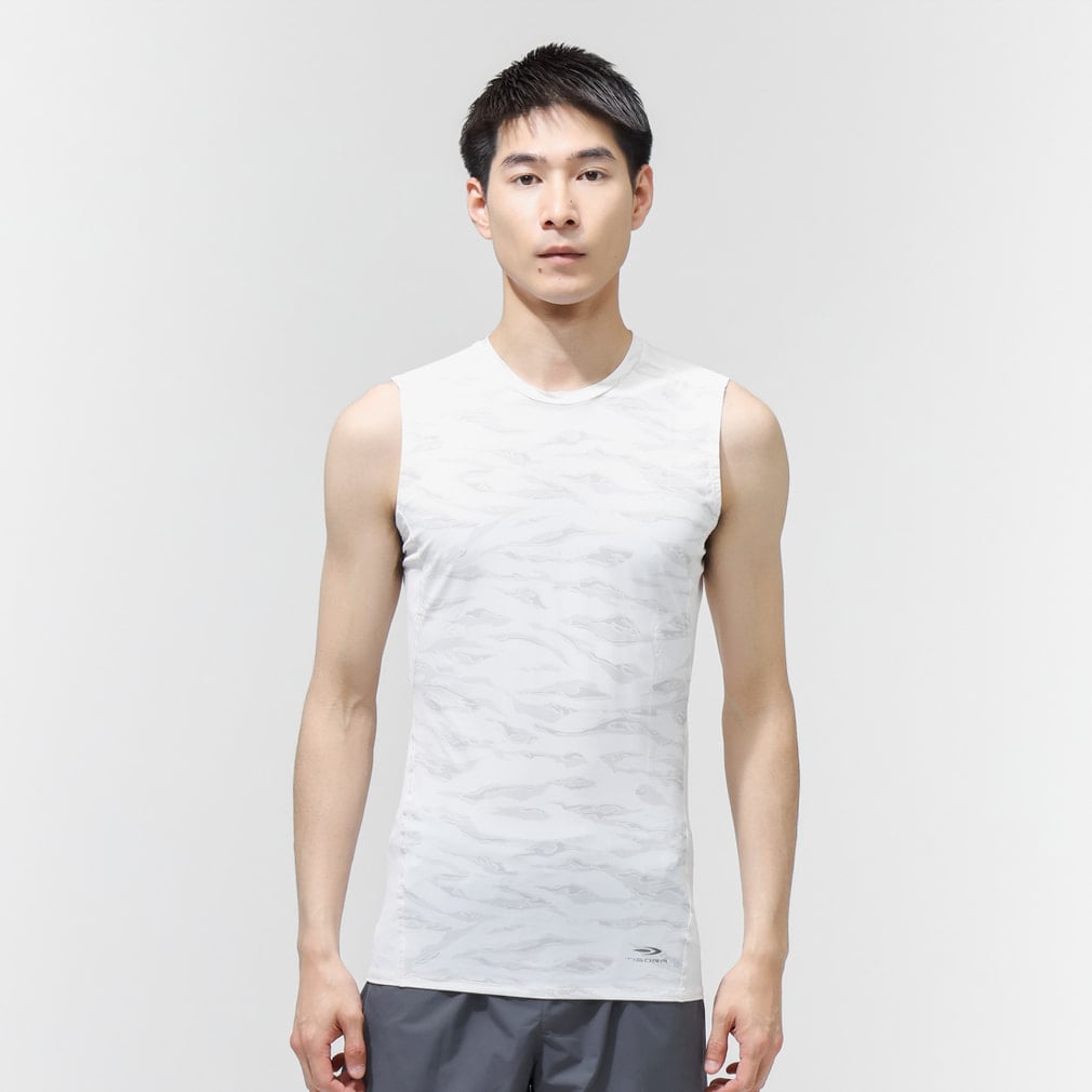 iCOOL ノースリーブコンプレッション(ホワイト×ライトグレー-S)