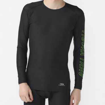 iCOOL 長袖クルーネックコンプレッション ロゴプリント