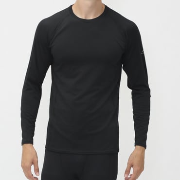 フリーコンプレション 長袖クルーネック(ブラック-S)