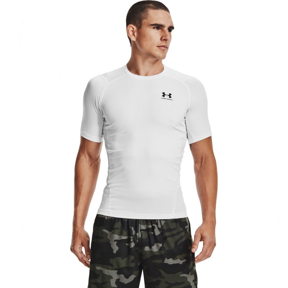 UA HG ARMOUR COMP SS(ホワイト-S　メンズ)