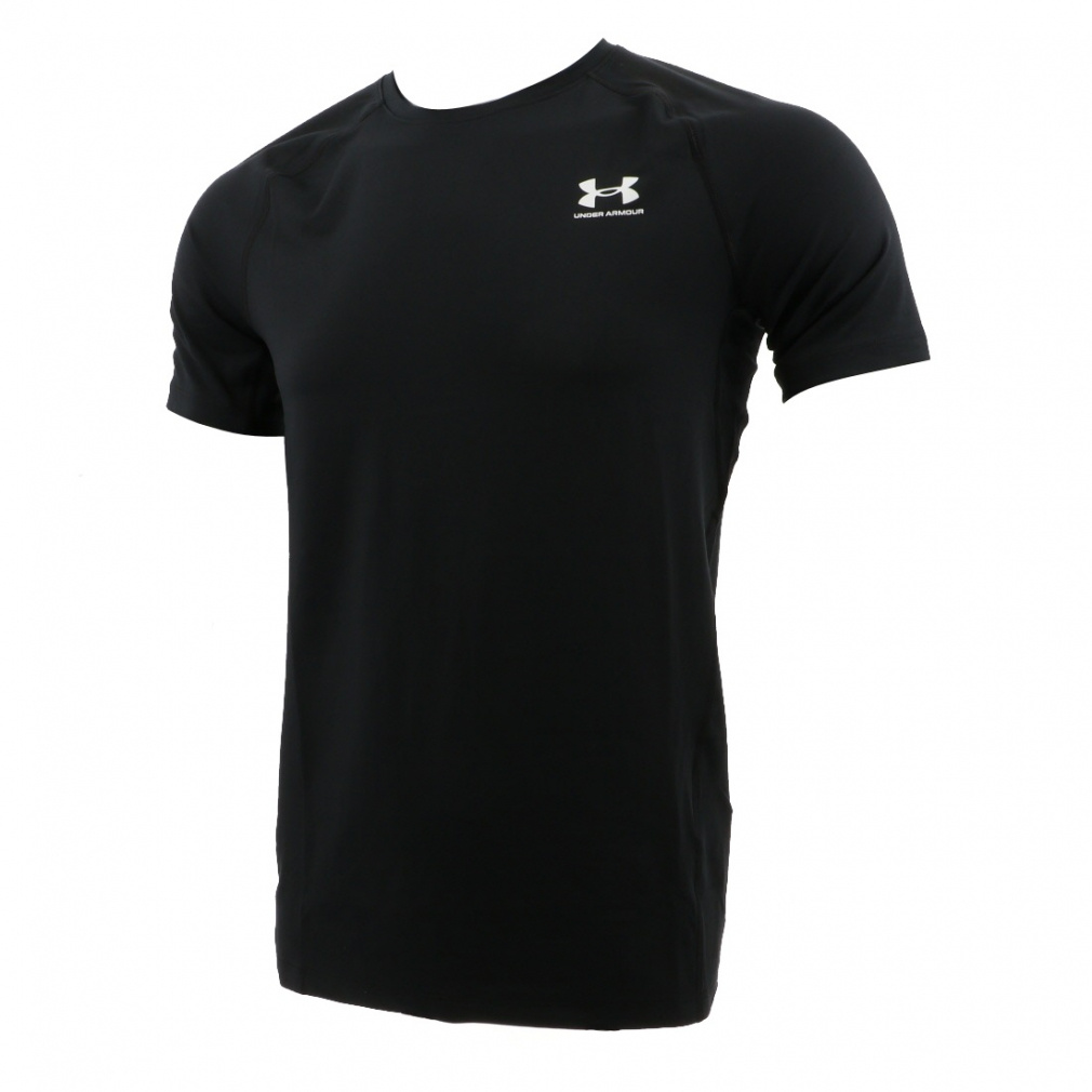 UAヒートギア フィッティド ショートスリーブシャツ(ブラック-S)