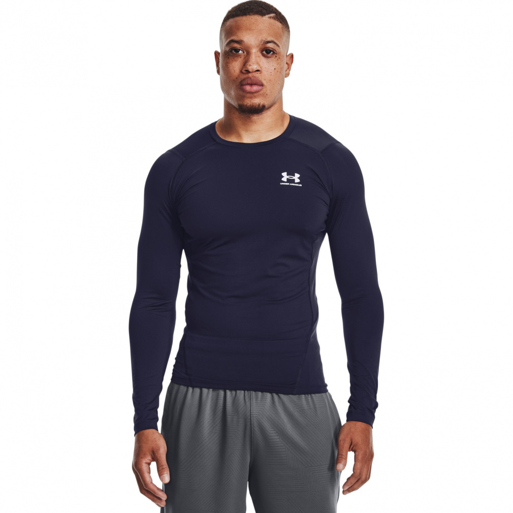 UA HG ARMOUR COMP LS(ネイビー-S　メンズ)