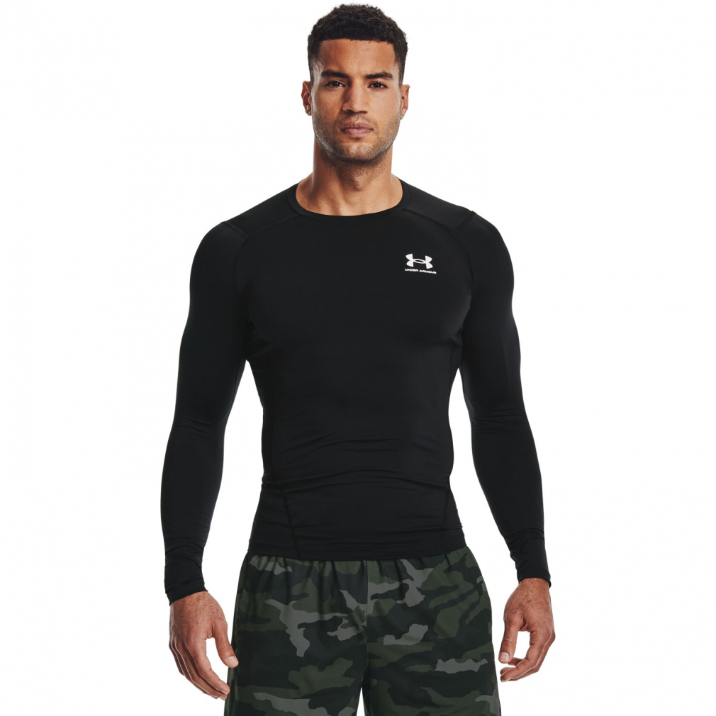 UA HG ARMOUR COMP LS(ブラック-S　メンズ)