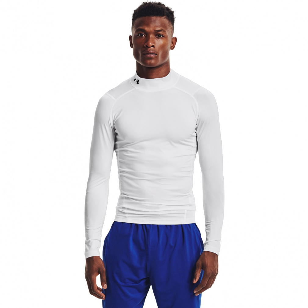 UA HG ARMOUR COMP MOCK LS(ホワイト-S　メンズ)