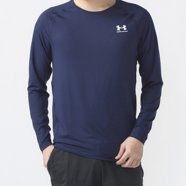UAヒートギア フィッティド ロングスリーブシャツ(ネイビー-M)