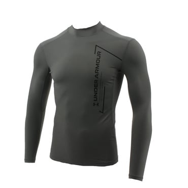 UAクール コンプレッション グラフィック ロングスリーブ モックネック Tシャツ