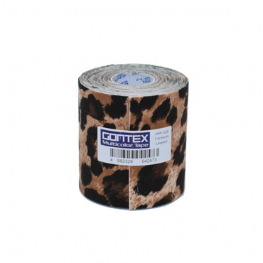 7.5cm×5m マルチカラー伸縮性ロールテープ ヒョウガラ(ブラウン-FREE)