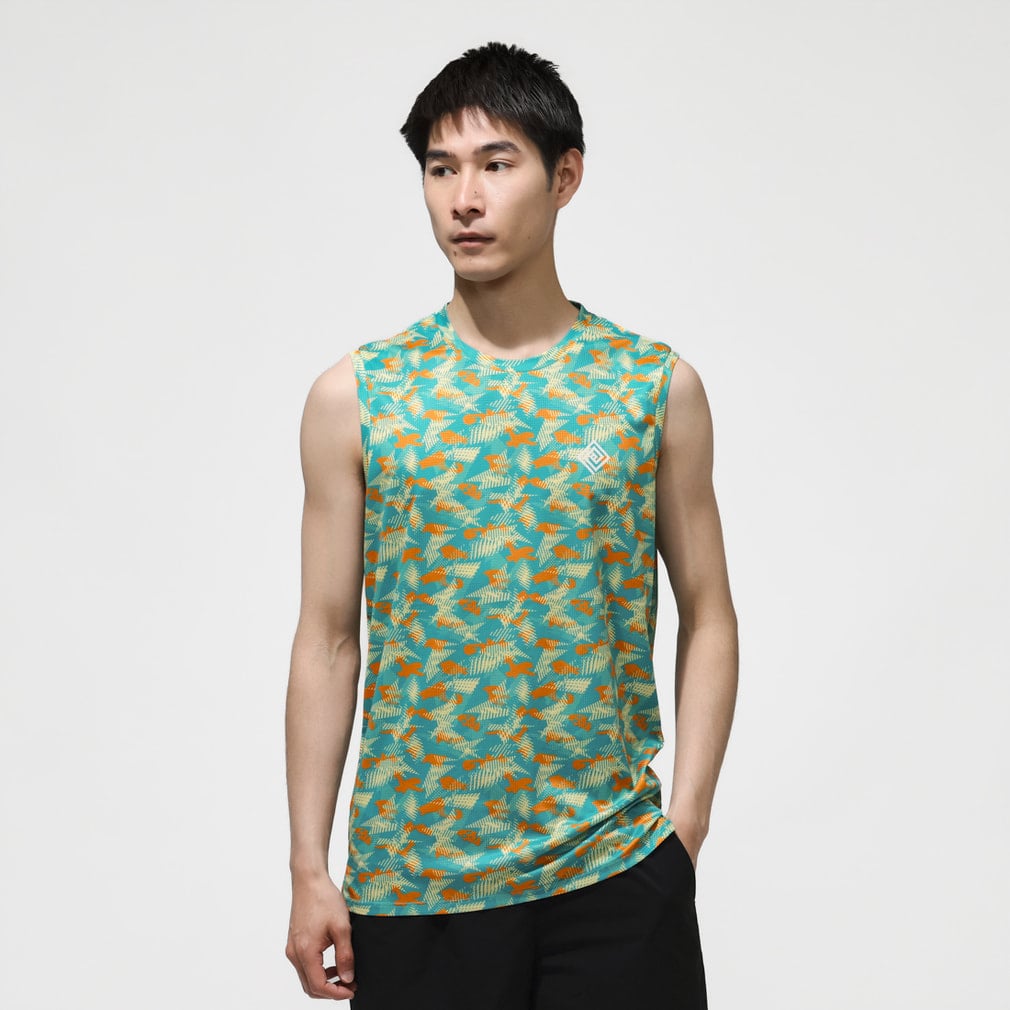 Ndereba Sleeveless(グリーン×オレンジ-S)