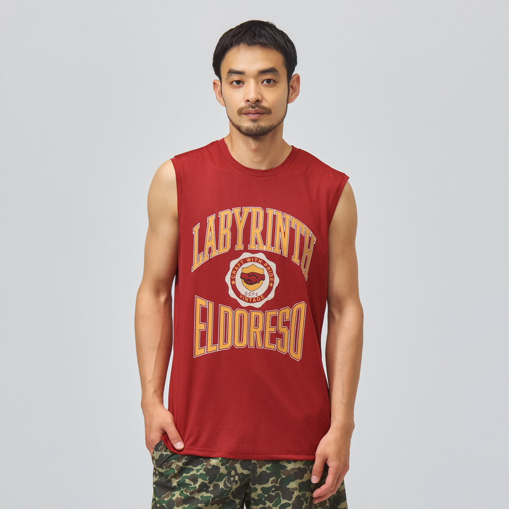 Labyrinth Sleeveless(レッド×オレンジ-S)