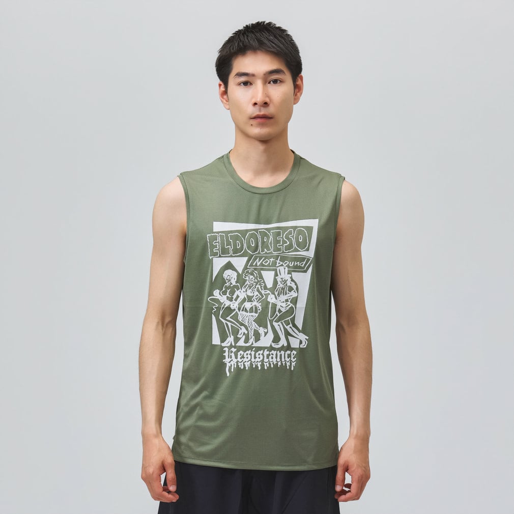 未使用 ELDORESO トレイル ランニング シャツ エルドレッソ 登山 M エルドレッソ メンズ レディス 陸上/ランニングウェア ノースリーブ