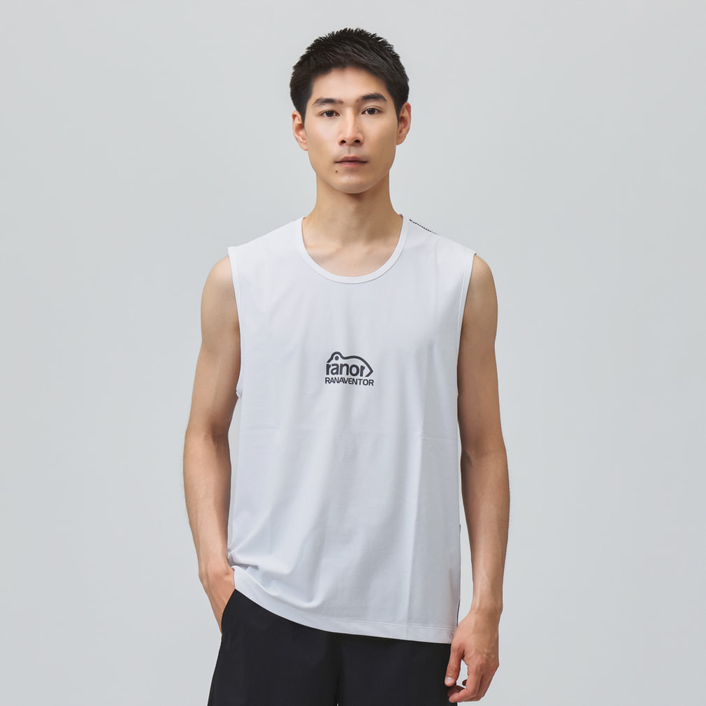 STRIPE PW NOSLEEVE(ホワイト×ブルーグレー-S)
