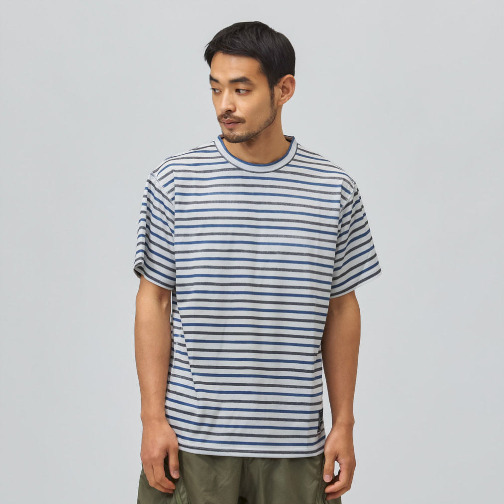 MMA POLARTEC(R) Border Tee(ホワイト×ブルー-S)