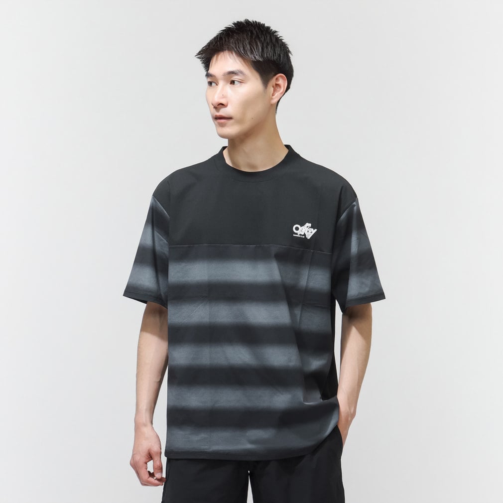 オークリー メンズ 陸上/ランニングウェア 半袖Tシャツ PURSUIT STRIPE