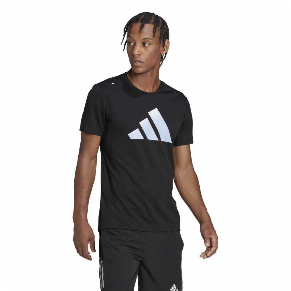 アディダス メンズ ラン アイコン 3バーロゴ 半袖Tシャツ 陸上/ランニング HR3243 : ブラック adidas