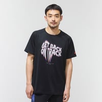 AD2008 09SS archive スーパーロング有刺鉄線Tシャツ 黒 アシックス メンズ 陸上/ランニングウェア 半袖Tシャツ トラック