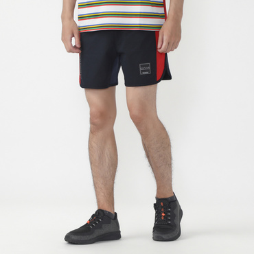 MMA Mesh Pocket Run Pants(ネイビー×レッド-L)