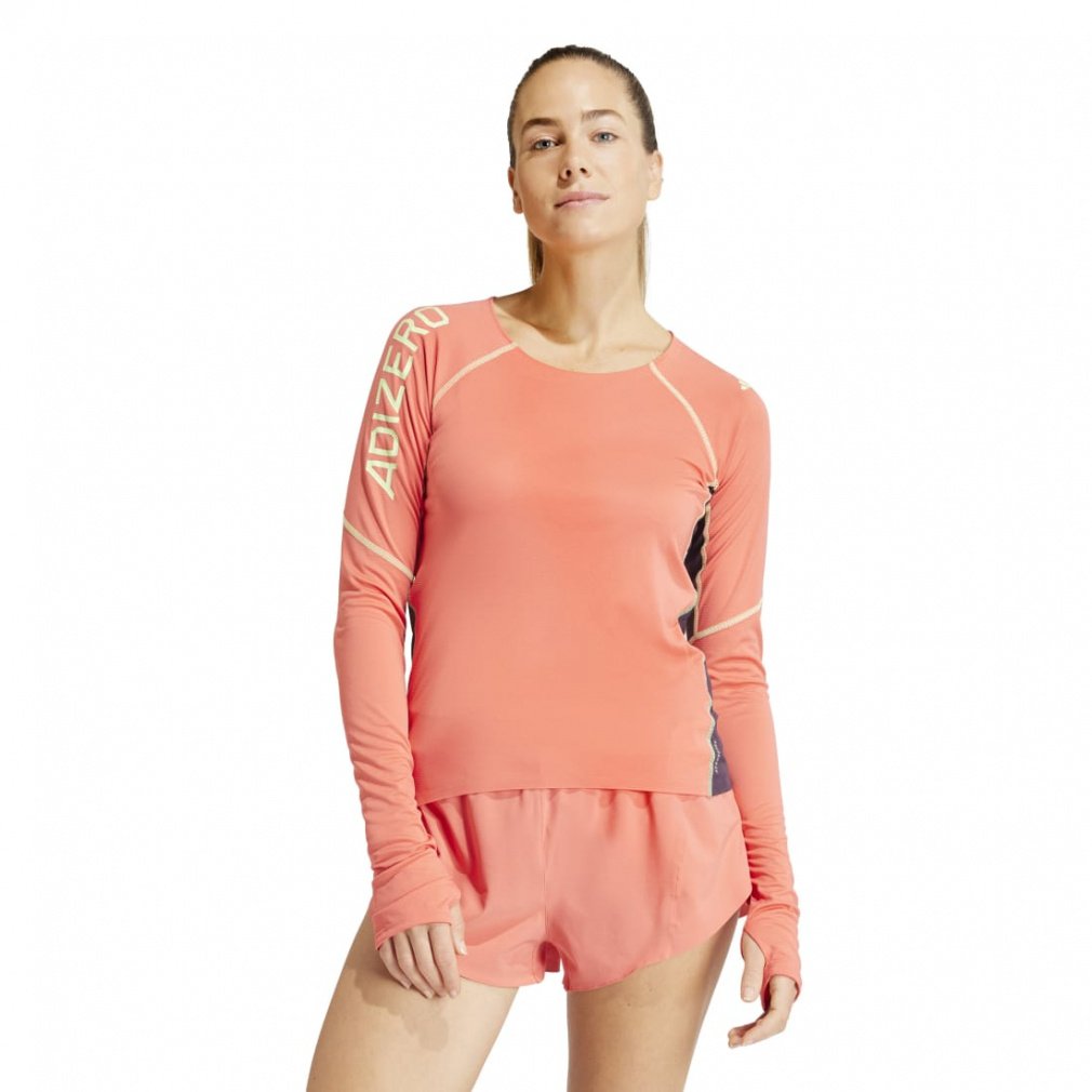 アディダス レディス 陸上/ランニング 駅伝 ランニング長袖Tシャツ IS0700 : レッド adidas