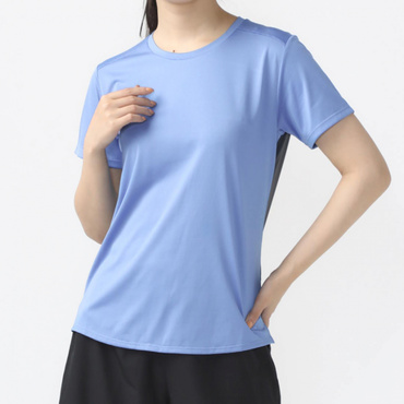 秒乾R半袖Tシャツ(ブルー×ダークグレー-L)