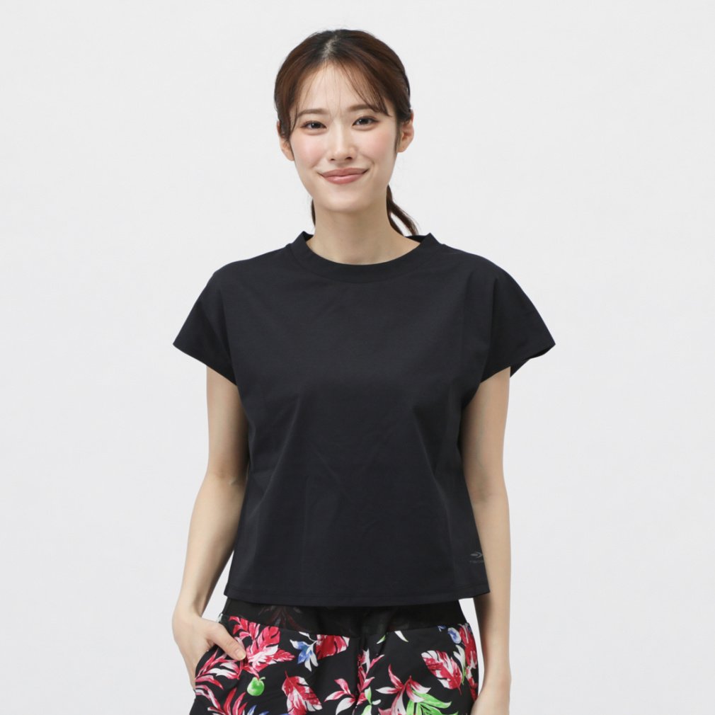 半袖Tシャツ フレンチスリーブ(ブラック-S)