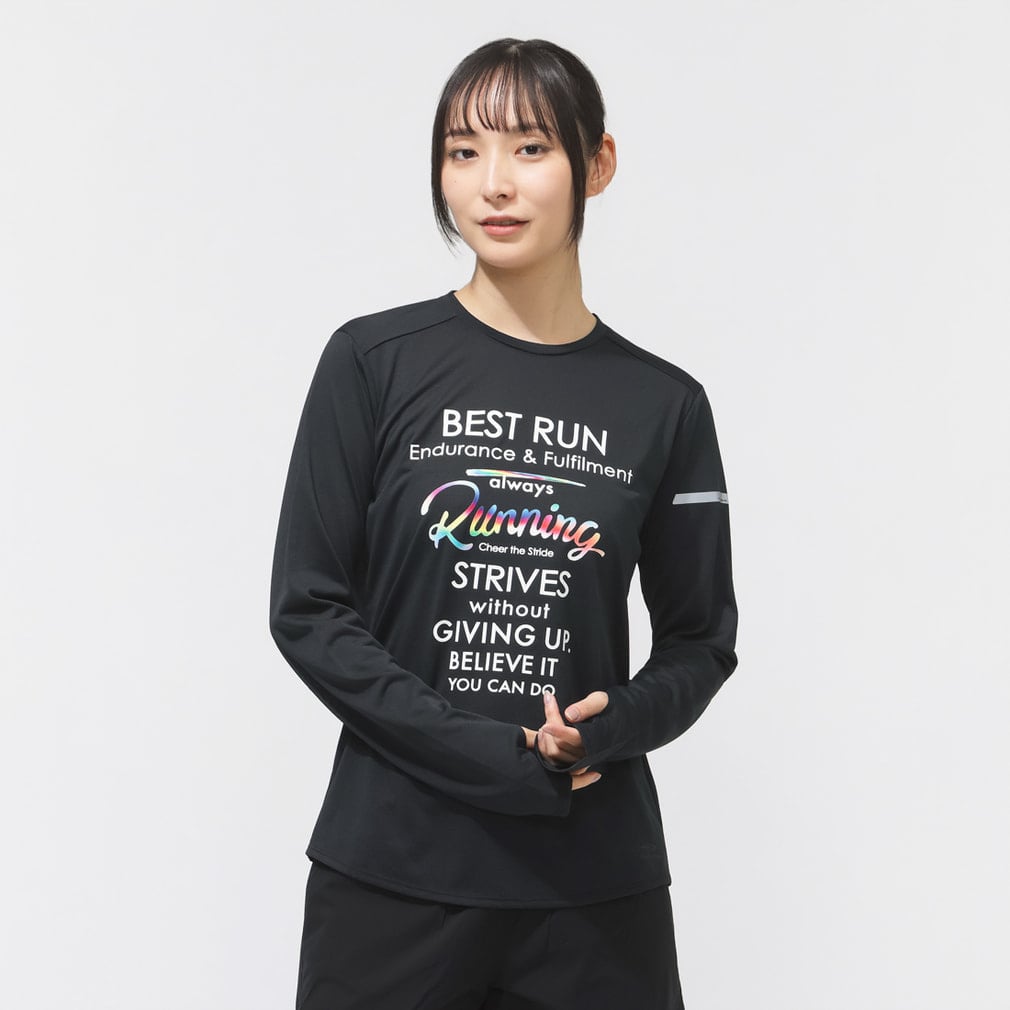 阿佐ヶ谷ロマンティクス　グラフィック長袖Tシャツ ティゴラ レディス 陸上/ランニング 長袖Tシャツ アイドライUVカット