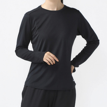 ランニング 無地長袖Tシャツ UPF50+