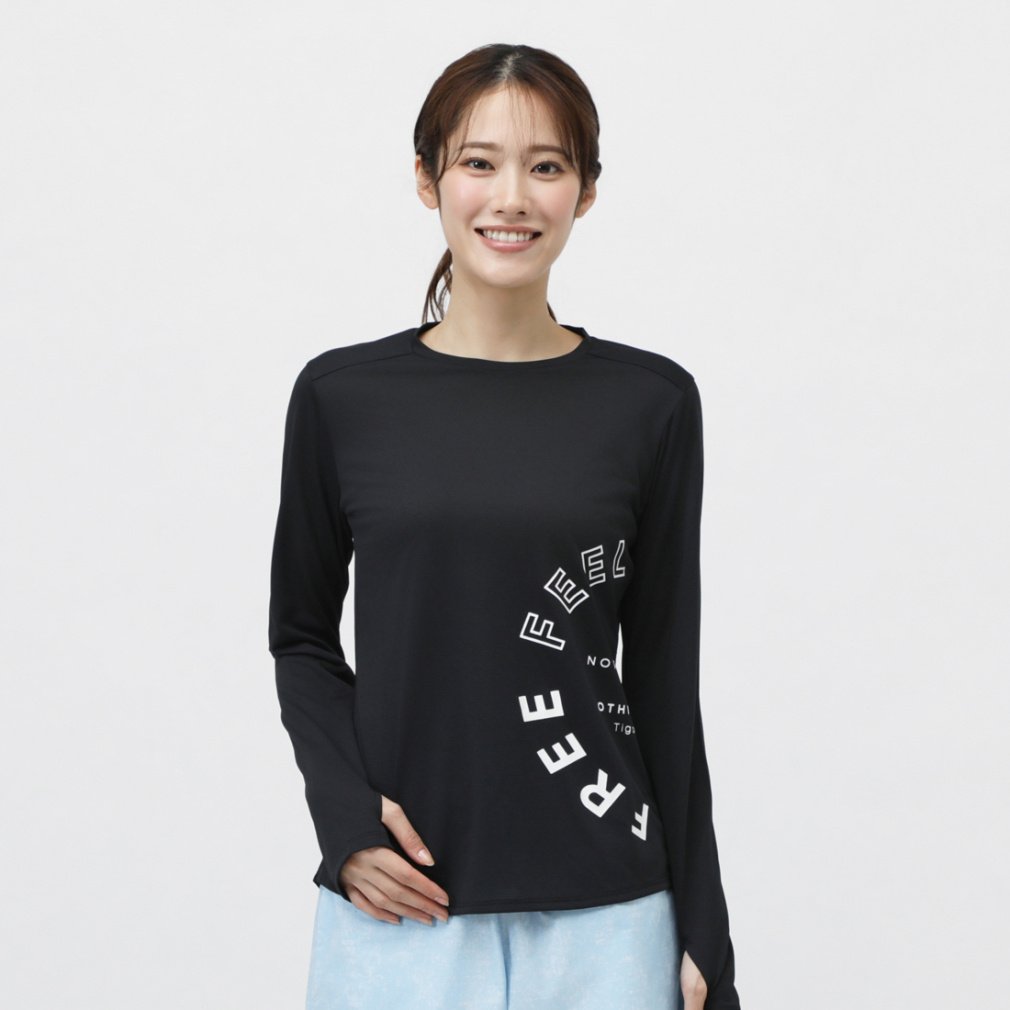 ティゴラ レディス 陸上/ランニング 長袖Tシャツ サイドロゴグラフィック TR-3R2255TL アイドライ 速乾 TIGORA