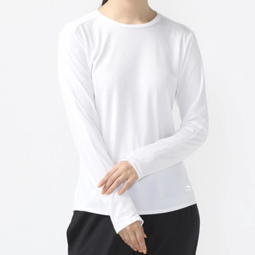 ランニング 無地長袖Tシャツ UPF50+