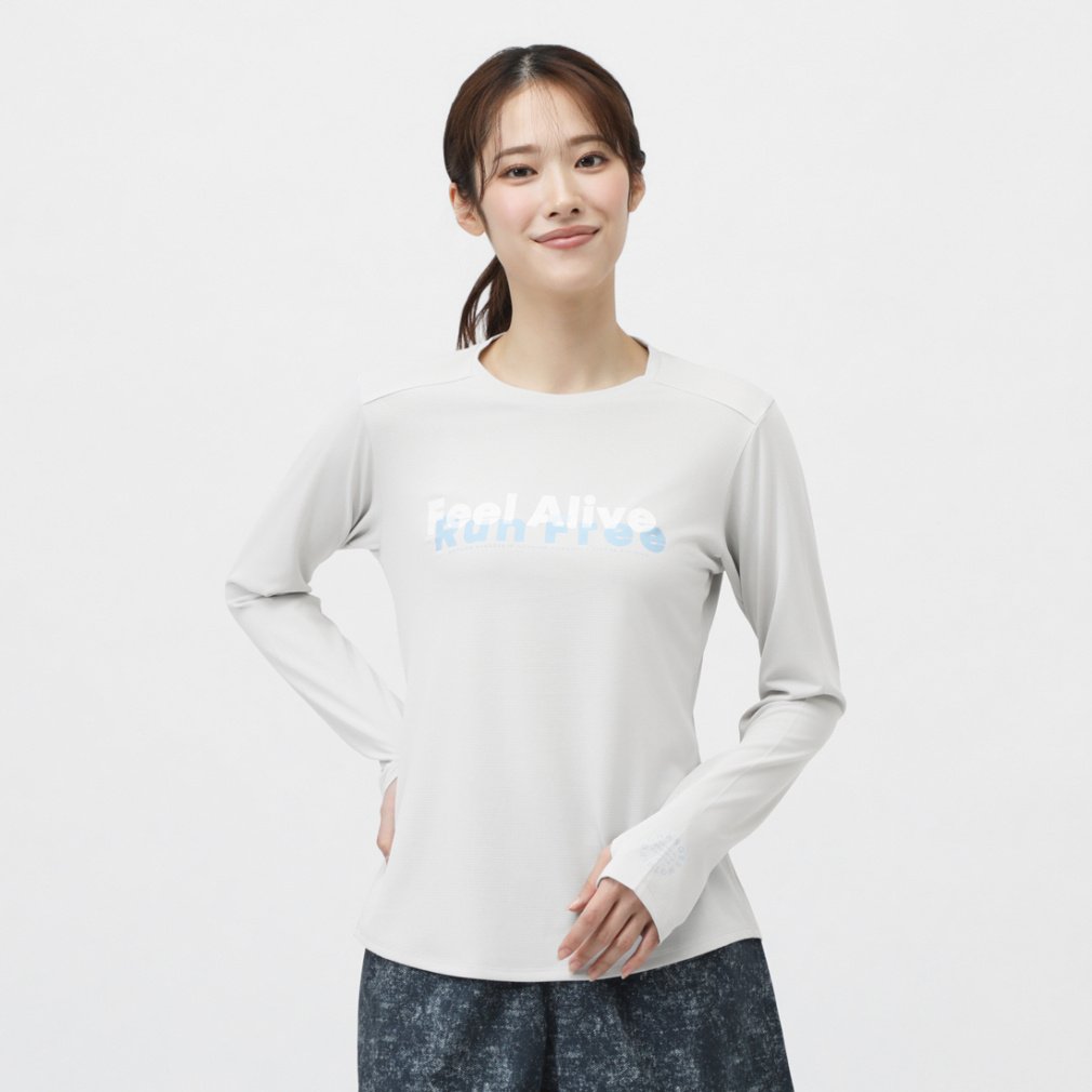 ティゴラ レディス 陸上/ランニング 長袖Tシャツ フロントロゴグラフィック TR-3R2265TL アイドライ 速乾 TIGORA