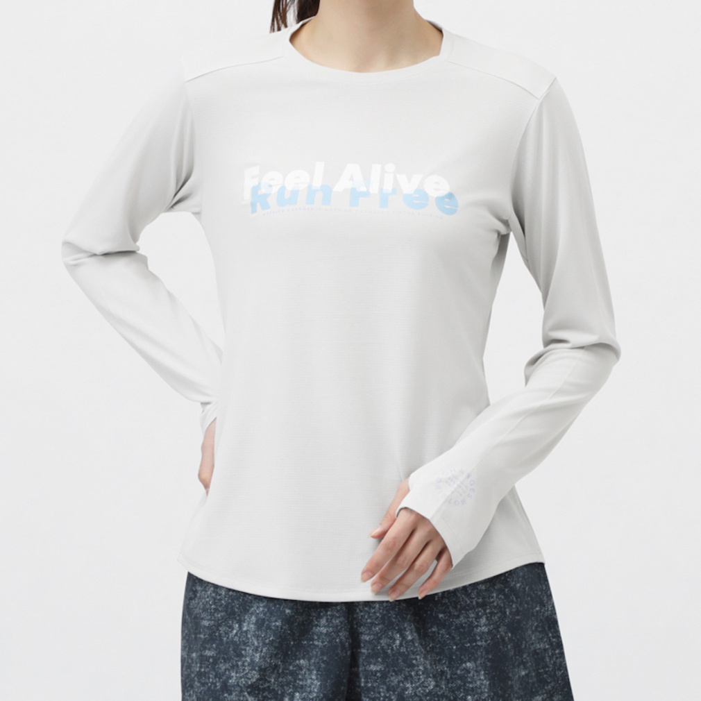 ティゴラ レディス 陸上/ランニング 長袖Tシャツ フロントロゴ