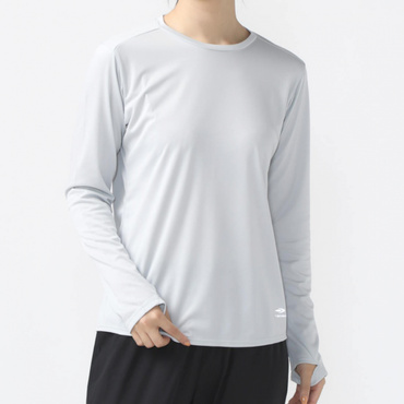 ランニング 無地長袖Tシャツ UPF50+