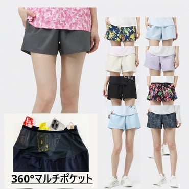 マルチポケットパンツ ショーツ(4インチ)(ダークグレー-S　レディス)