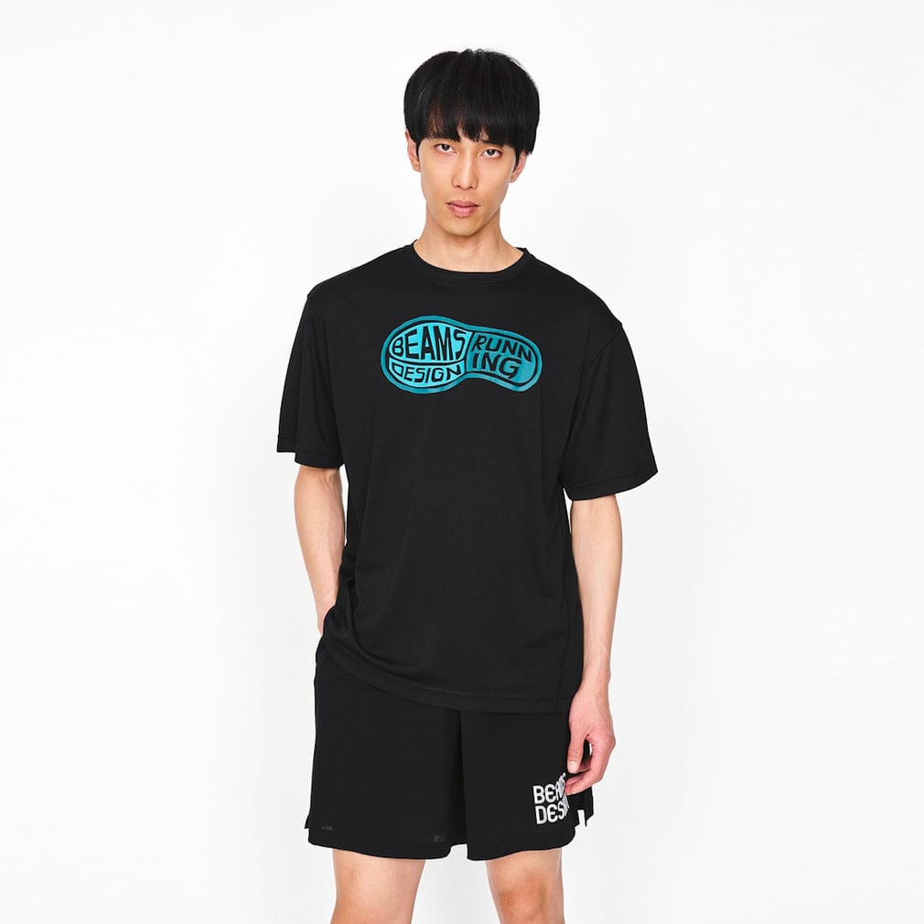 ランニンググラフィックTシャツ1(ブラック-S)