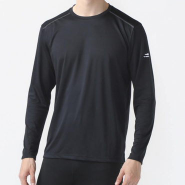 ランニング 無地長袖Tシャツ UPF50+