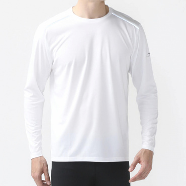 ランニング 無地長袖Tシャツ UPF50+