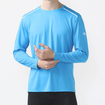ランニング 無地長袖Tシャツ UPF50+