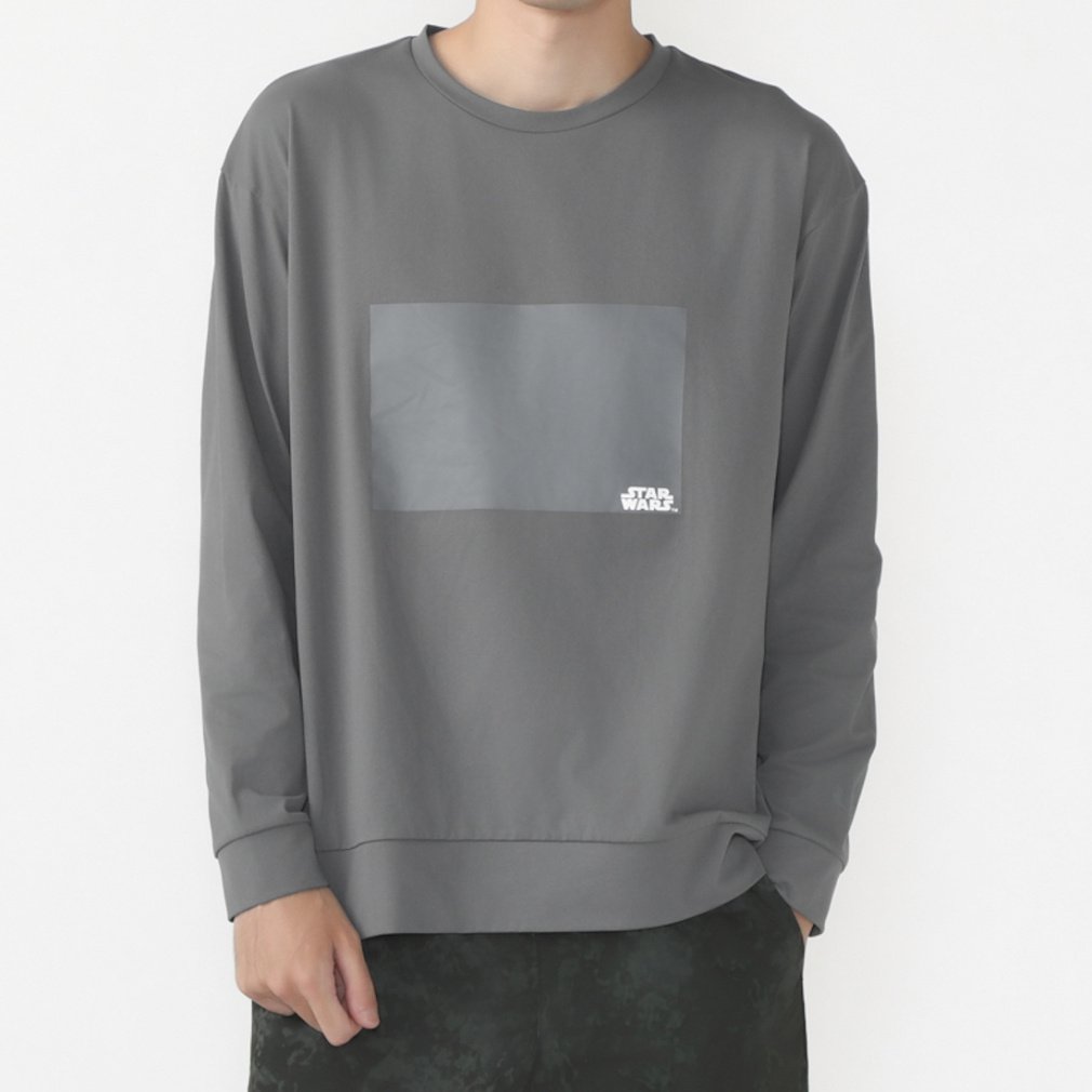 スター・ウォーズ/ティゴラ メンズ 陸上/ランニング メンズ長袖Tシャツ(バックプリント) 「Do or do not. There is no try.」 STAR WARS/TIGORA