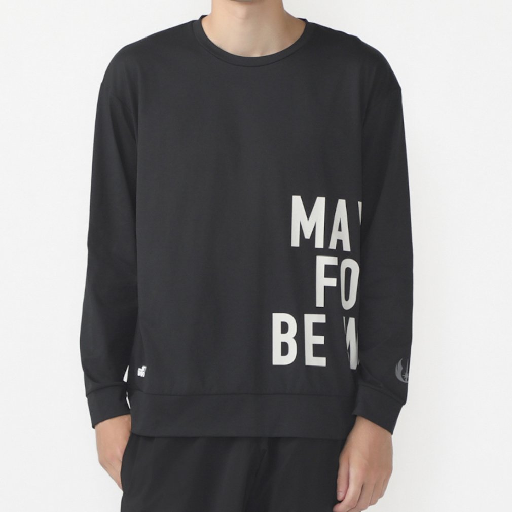 スター・ウォーズ/ティゴラ メンズ 陸上/ランニング メンズ長袖Tシャツ(サイドプリント) 「May the Force be with you.」 ブラック STAR WARS/TIGORA