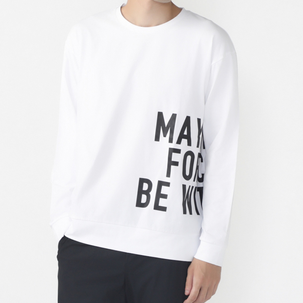 スター・ウォーズ/ティゴラ メンズ 陸上/ランニング メンズ長袖Tシャツ(サイドプリント) 「May the Force be with you.」 ホワイト STAR WARS/TIGORA
