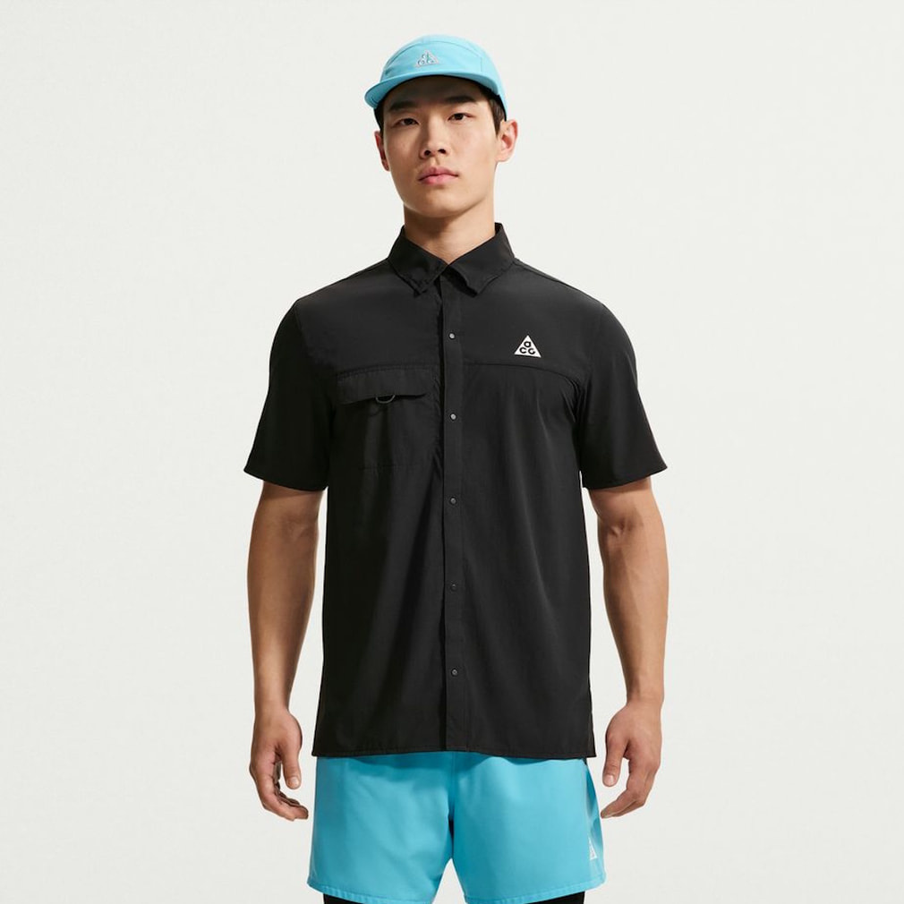 ナイキ メンズ 陸上/ランニングウェア 半袖Tシャツ ACG Aireez ボタン