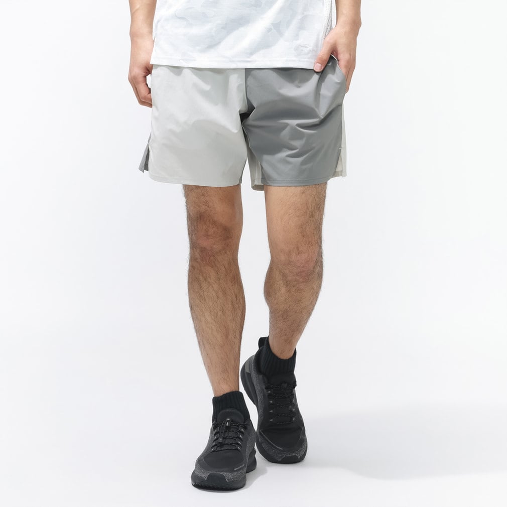マルチポケットランニングショーツ(ライトグレー×グレー-S)