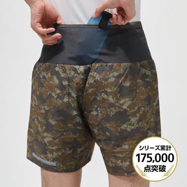 ランニング マルチポケットパンツ(ダークグレー×ブラウン-L)