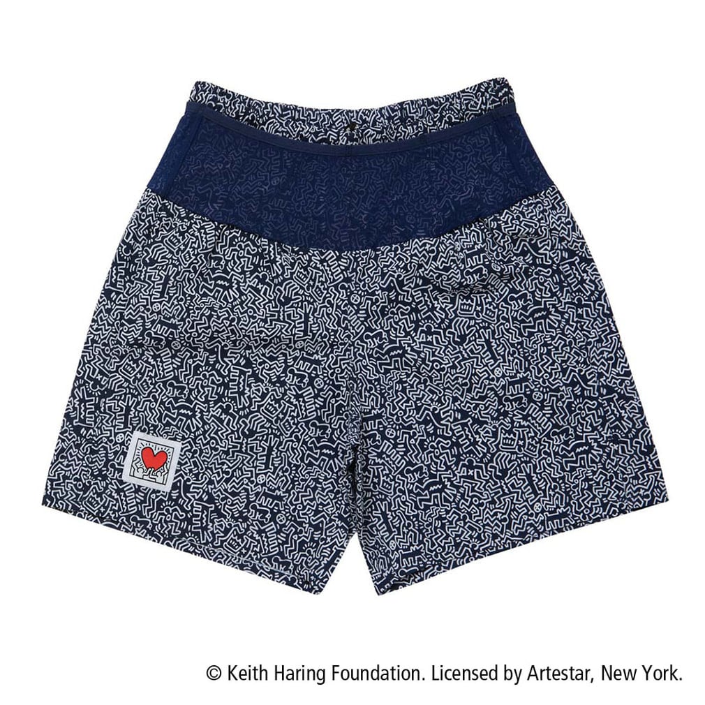 キースへリング マルチポケットランニングショーツ(ネイビー×ホワイト-XS)